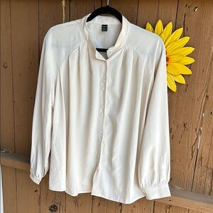SHEIN Cream Long Sleeve Blouse